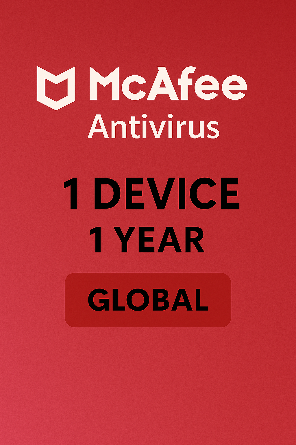 McAfee Antivirus – 1 Device, 1 Year (Global License Key)